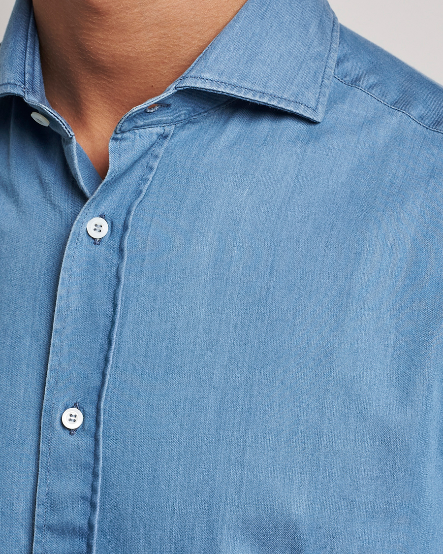 Mies | Kauluspaidat | Brunello Cucinelli | Slim Fit Denim Shirt Indigo Blue