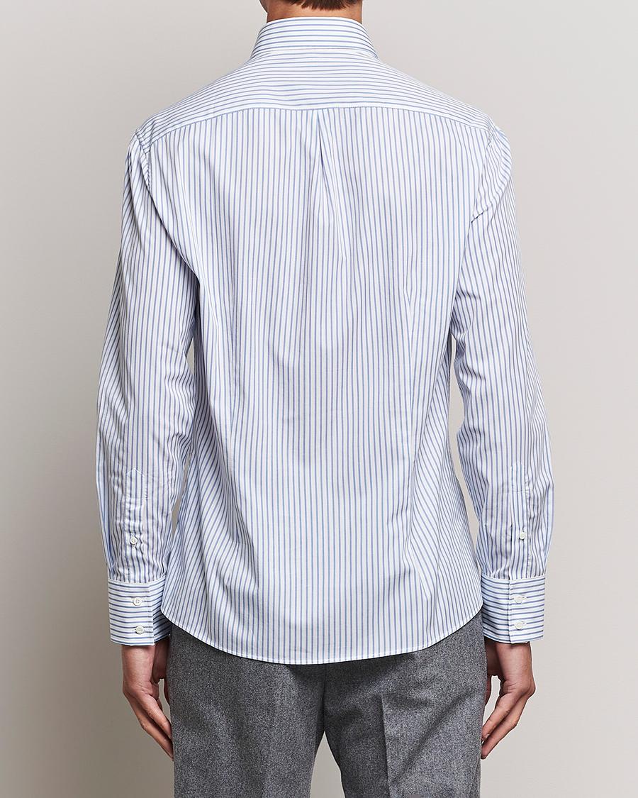 Mies | Kauluspaidat | Brunello Cucinelli | Slim Fit Button Down Shirt Light Blue Stripe