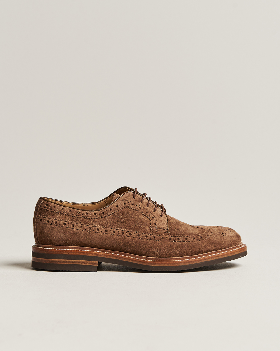 Mies | Käsintehdyt kengät | Brunello Cucinelli | Plain Toe Derby Brown Suede