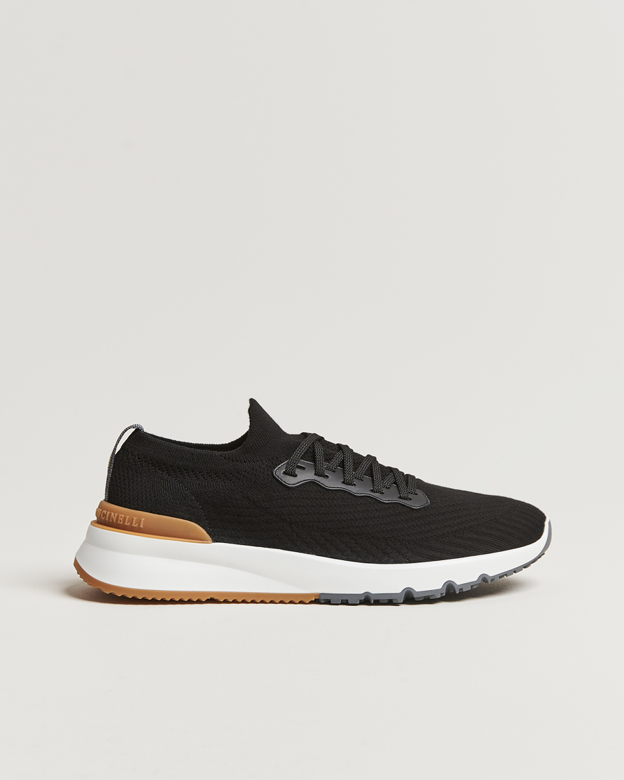 Mies | Brunello Cucinelli Flannel Running Sneakers Black | Brunello Cucinelli | Flannel Running Sneakers Black