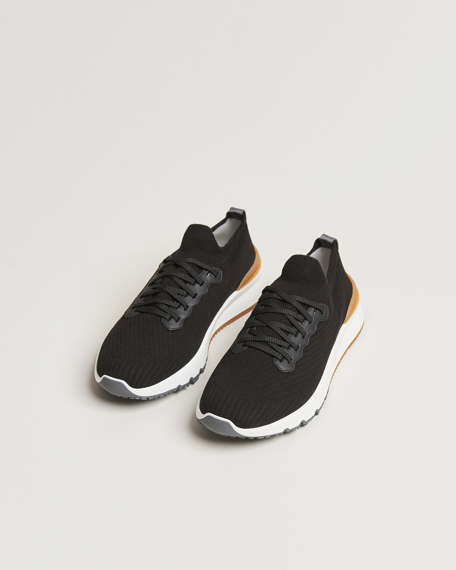 Mies | Brunello Cucinelli Flannel Running Sneakers Black | Brunello Cucinelli | Flannel Running Sneakers Black