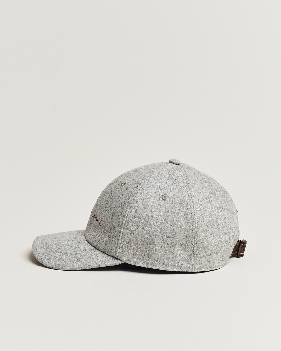 Mies | Brunello Cucinelli Flannel Baseball Cap Light Grey | Brunello Cucinelli | Flannel Baseball Cap Light Grey