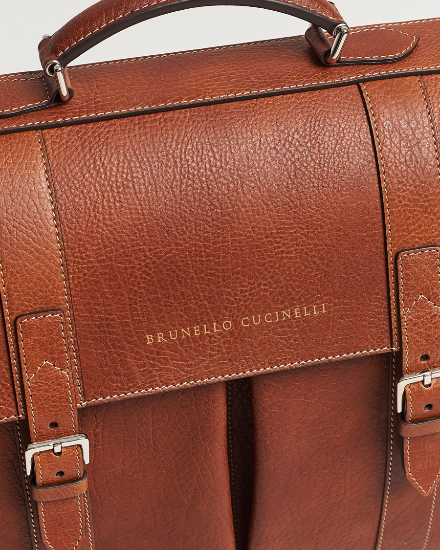 Mies | Brunello Cucinelli Grain Leather Briefcase Cognac | Brunello Cucinelli | Grain Leather Briefcase Cognac
