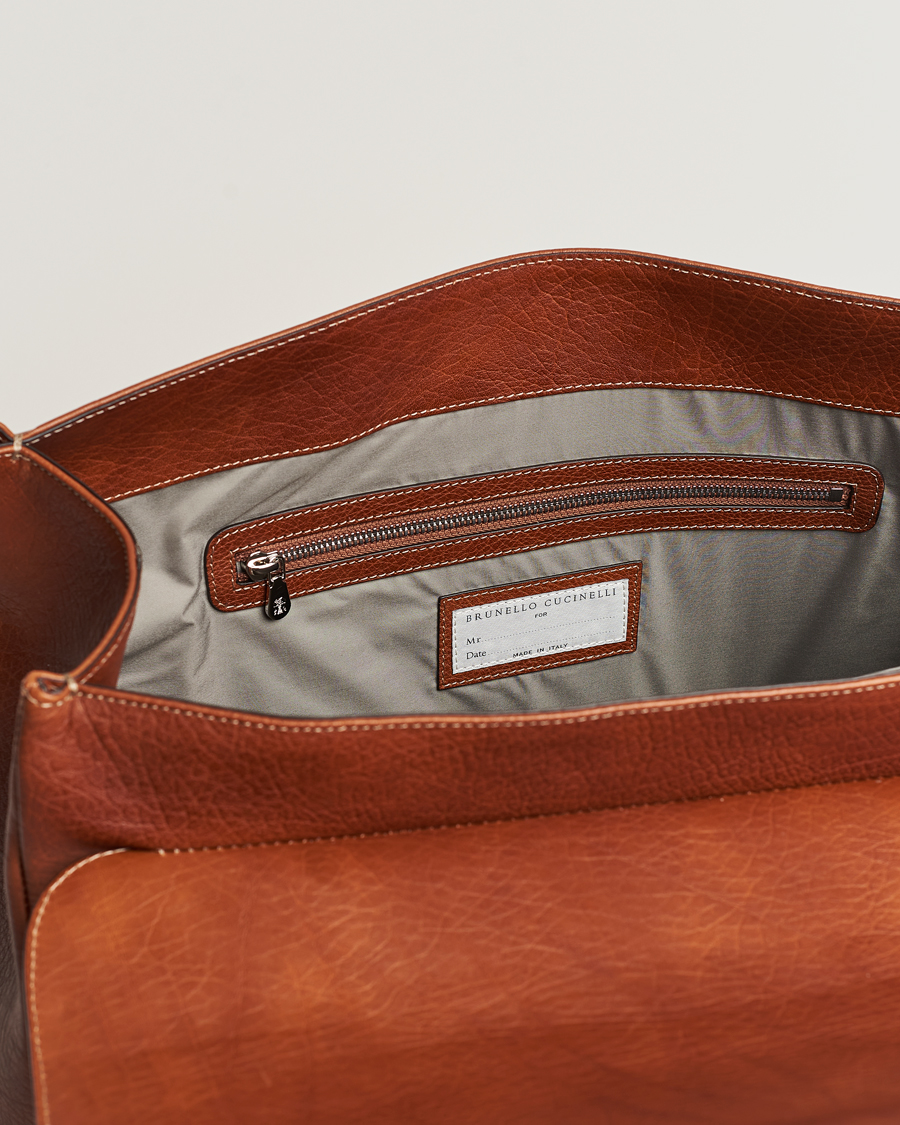 Mies | Brunello Cucinelli Grain Leather Briefcase Cognac | Brunello Cucinelli | Grain Leather Briefcase Cognac