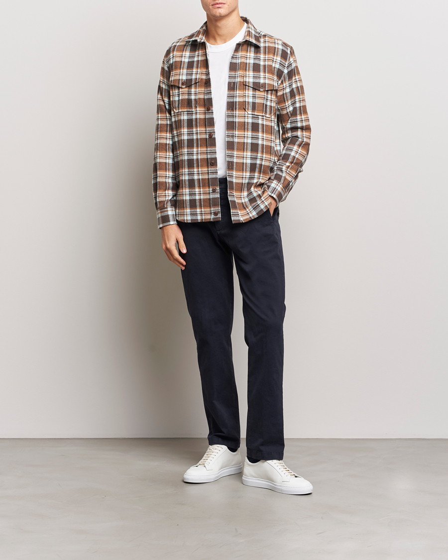 Mies | Kauluspaidat | Morris | Tartan Shirt Classic Fit Camel
