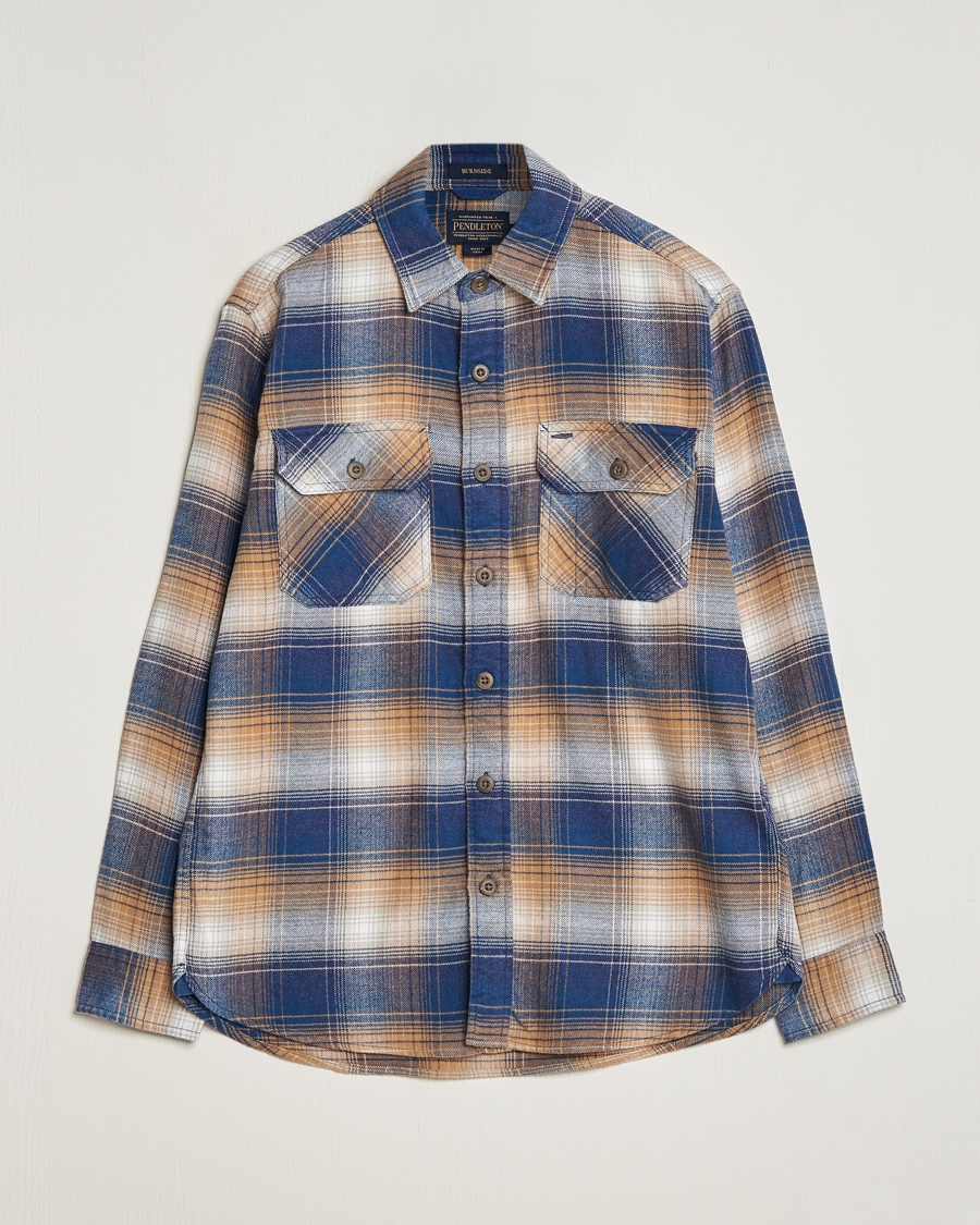 Mies |  | Pendleton | Burnside Flannel Shirt Navy/Tan