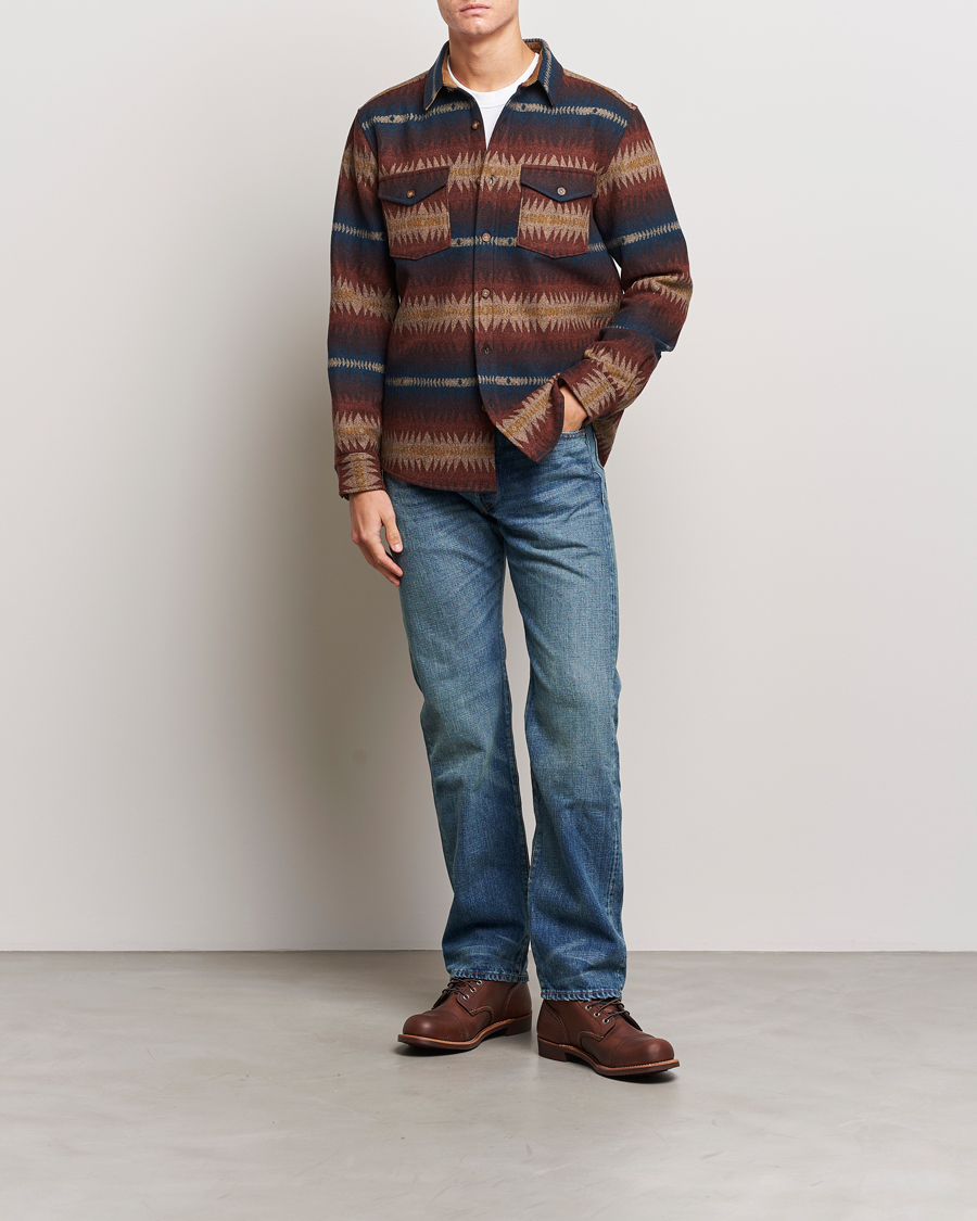 Mies | Kauluspaidat | Pendleton | LA Pine Wool Overshirt Tye River Red