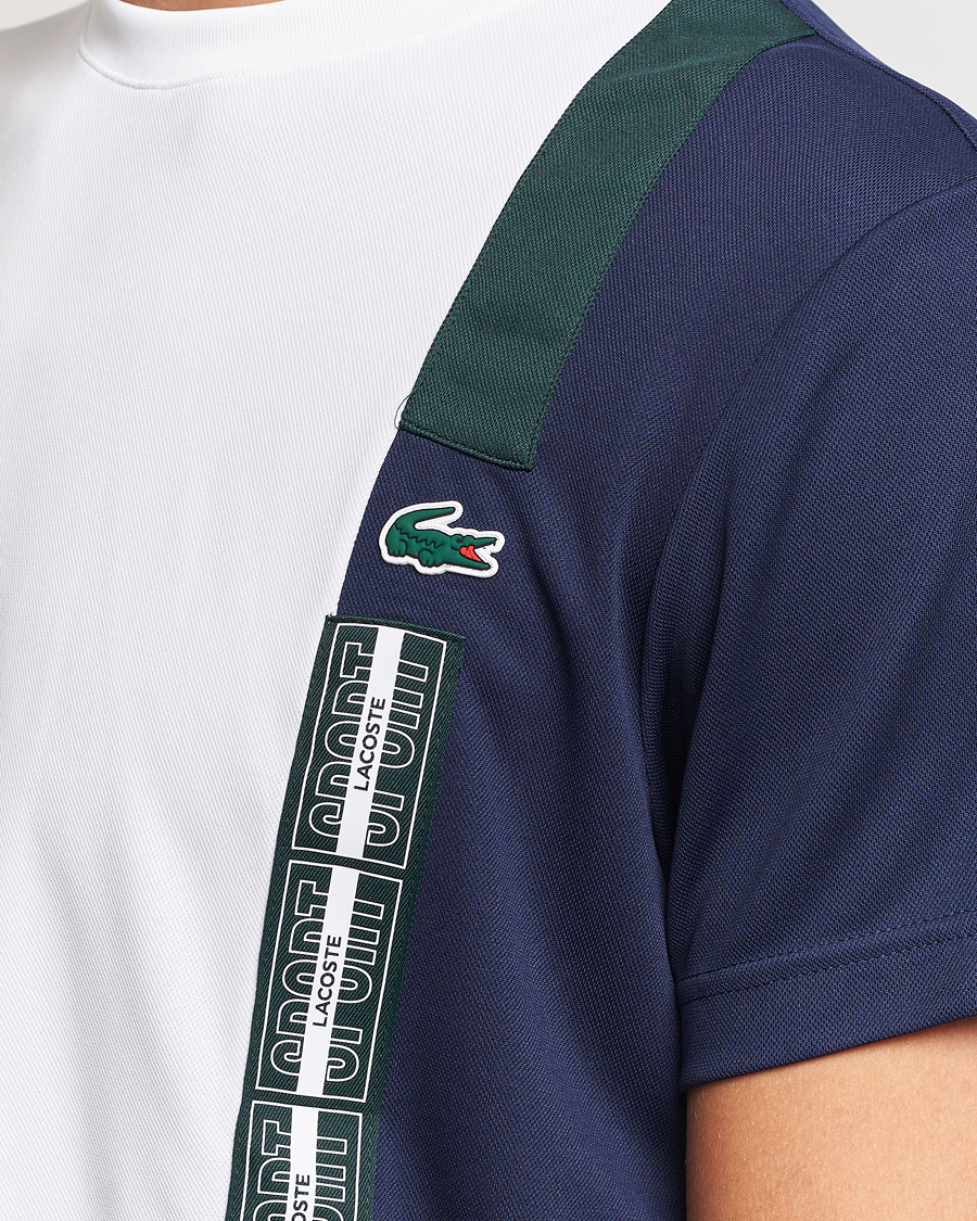Mies | T-paidat | Lacoste Sport | Performance Colourblocked T-Shirt White/Navy