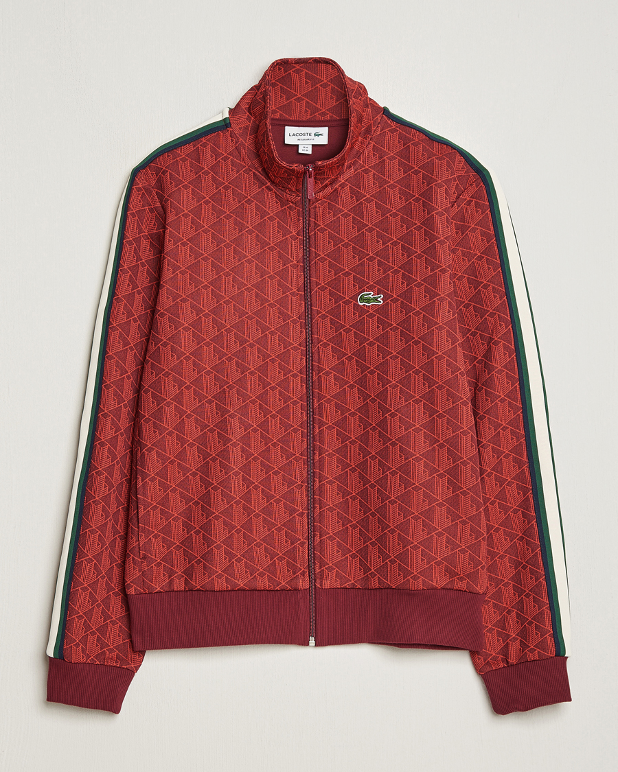 Mies | Puserot | Lacoste | Monogram Full Zip Track Jacket Pinot/Red