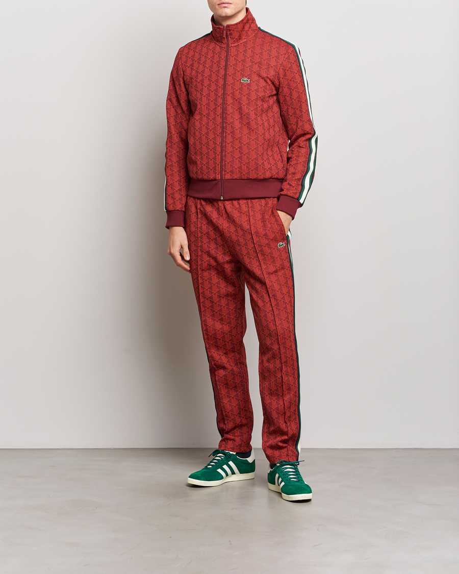 Mies | Puserot | Lacoste | Monogram Full Zip Track Jacket Pinot/Red