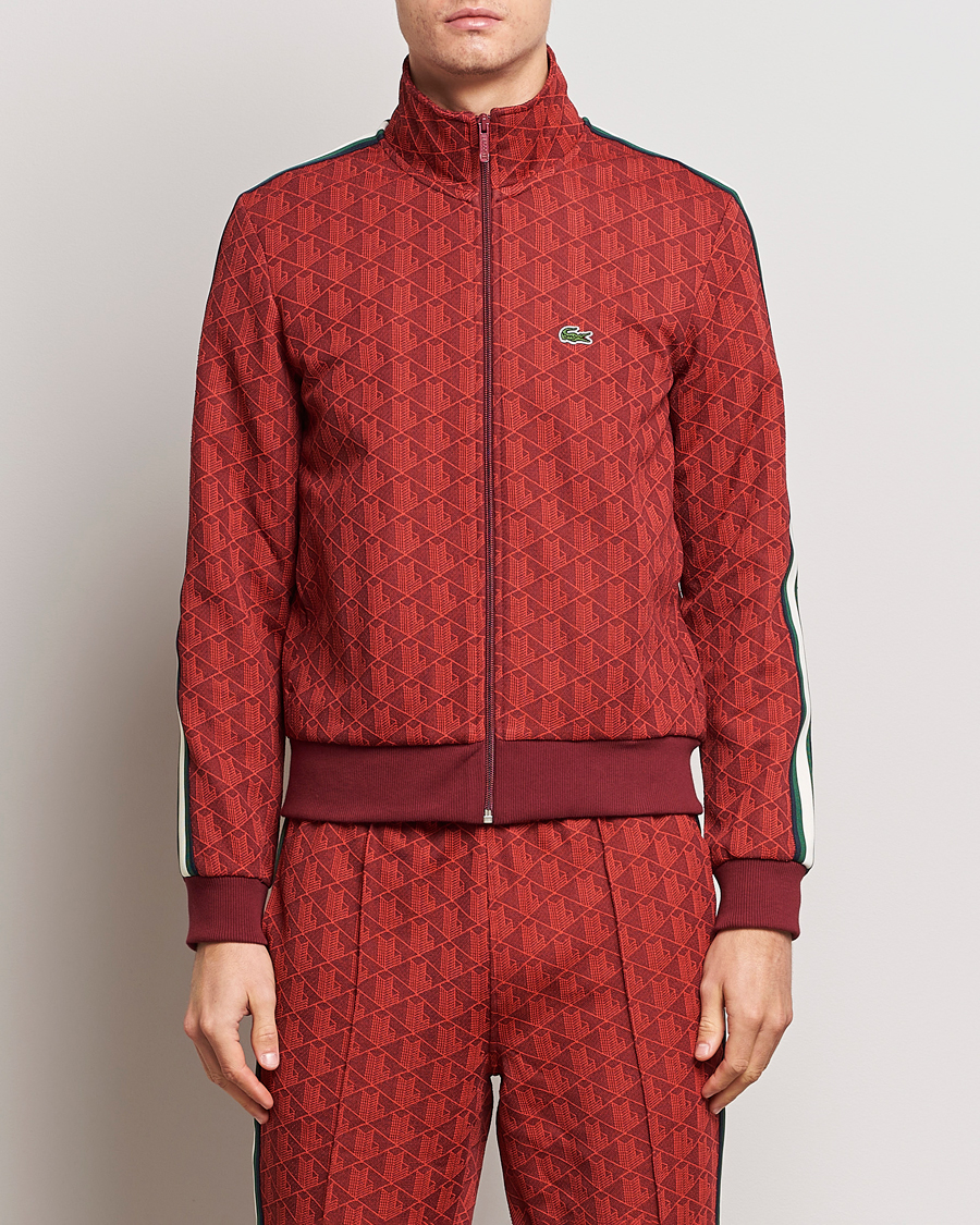Mies | Puserot | Lacoste | Monogram Full Zip Track Jacket Pinot/Red