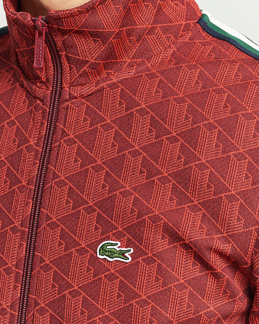 Mies | Puserot | Lacoste | Monogram Full Zip Track Jacket Pinot/Red