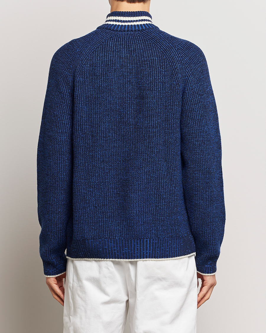 Mies | Puserot | Lacoste | Colorblocked Knitted Half Zip Navy Blue