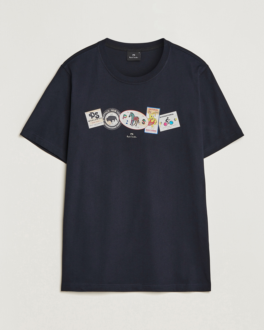 Mies | T-paidat | PS Paul Smith | PS In A Row Crew Neck T-Shirt Navy
