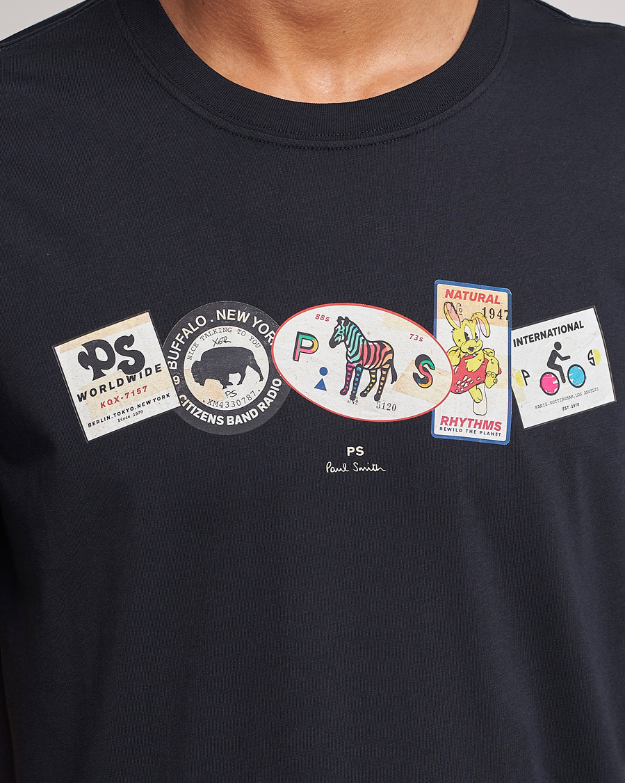 Mies | T-paidat | PS Paul Smith | PS In A Row Crew Neck T-Shirt Navy
