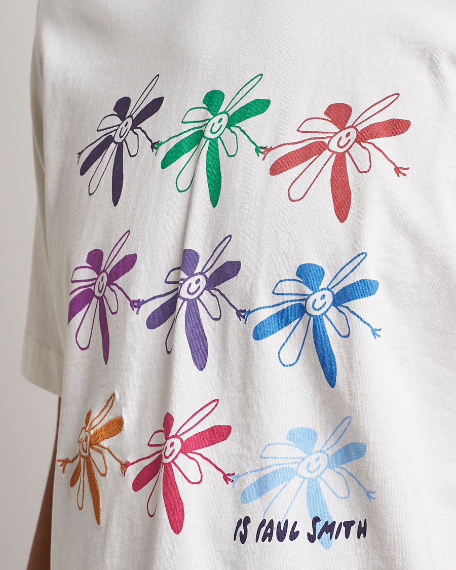 Mies | T-paidat | PS Paul Smith | Flower Grid Crew Neck T-Shirt White
