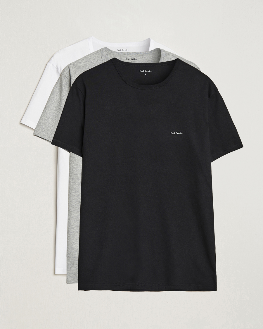 Mies | T-paidat | Paul Smith | 3-Pack Crew Neck T-Shirt Black/Grey/White