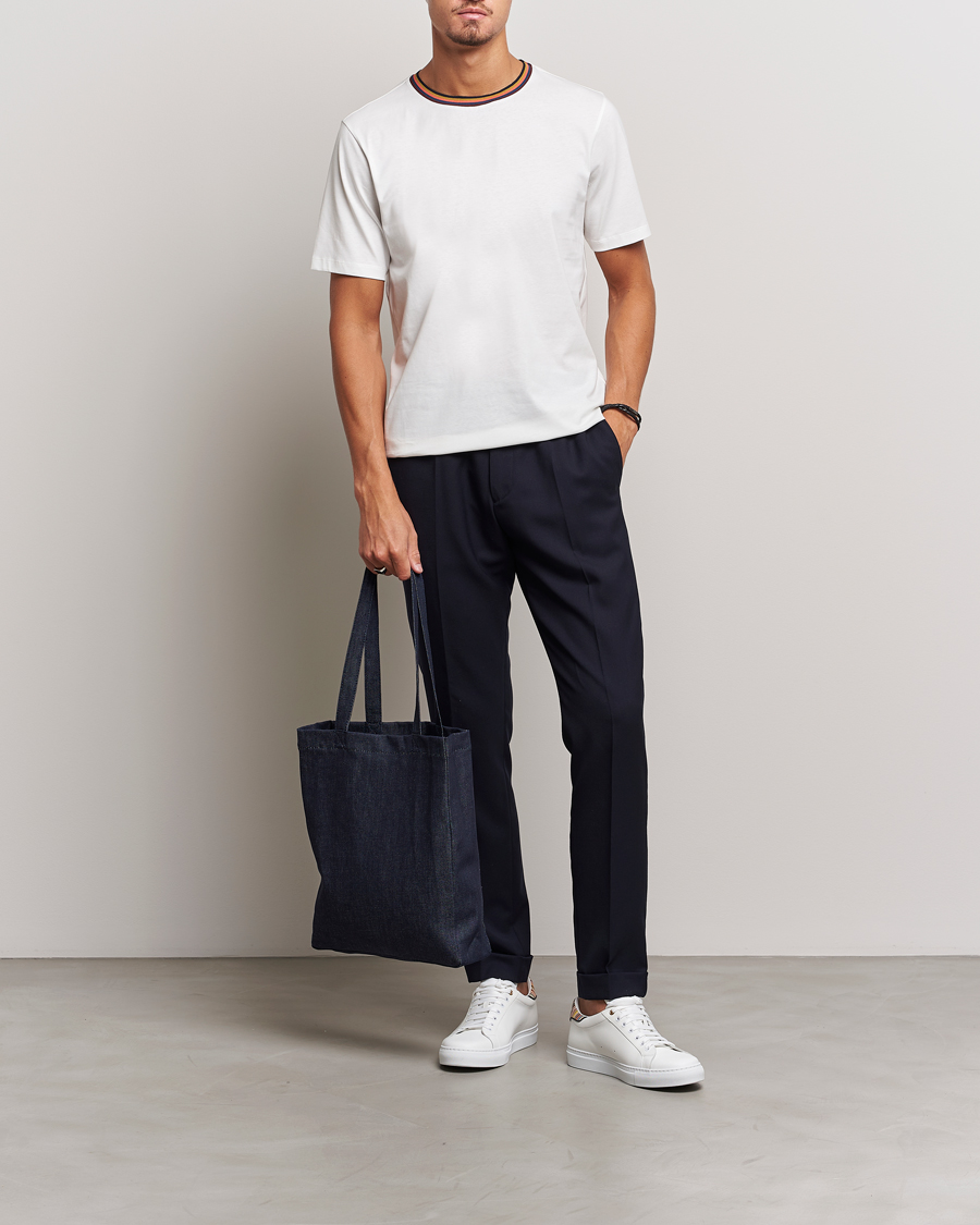 Mies | T-paidat | Paul Smith | Stripe Rib Crew Neck T-Shirt White