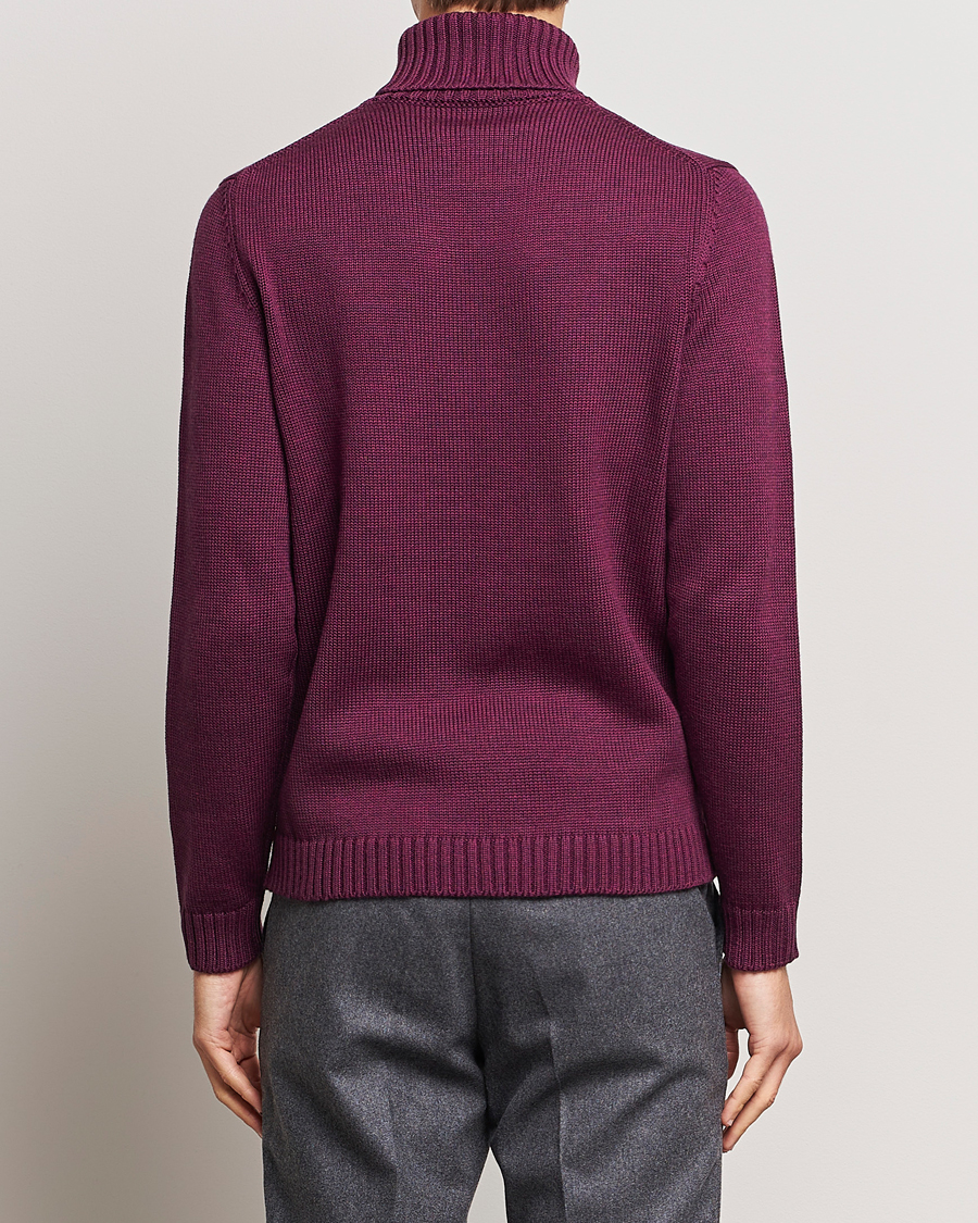 Mies | Puserot | Zanone | Virgin Merino Wool Rollneck Burgundy