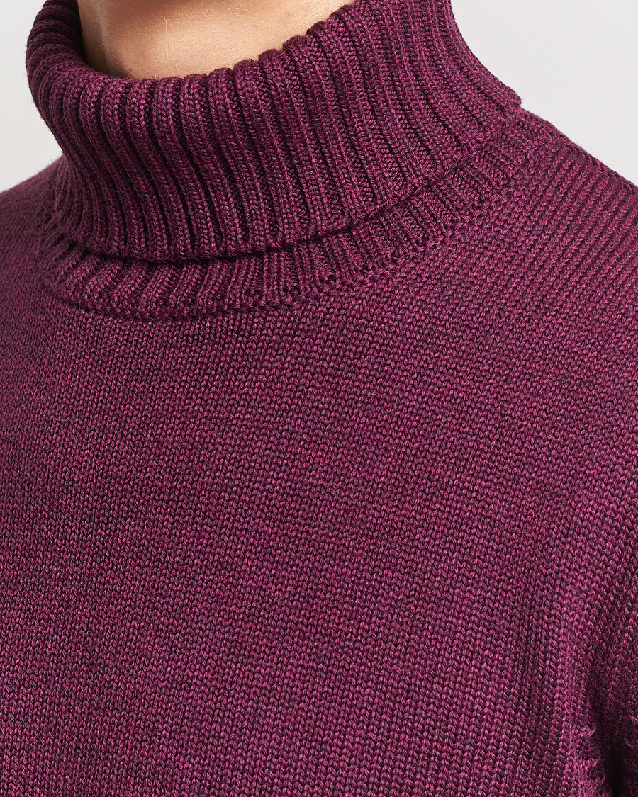 Mies | Puserot | Zanone | Virgin Merino Wool Rollneck Burgundy