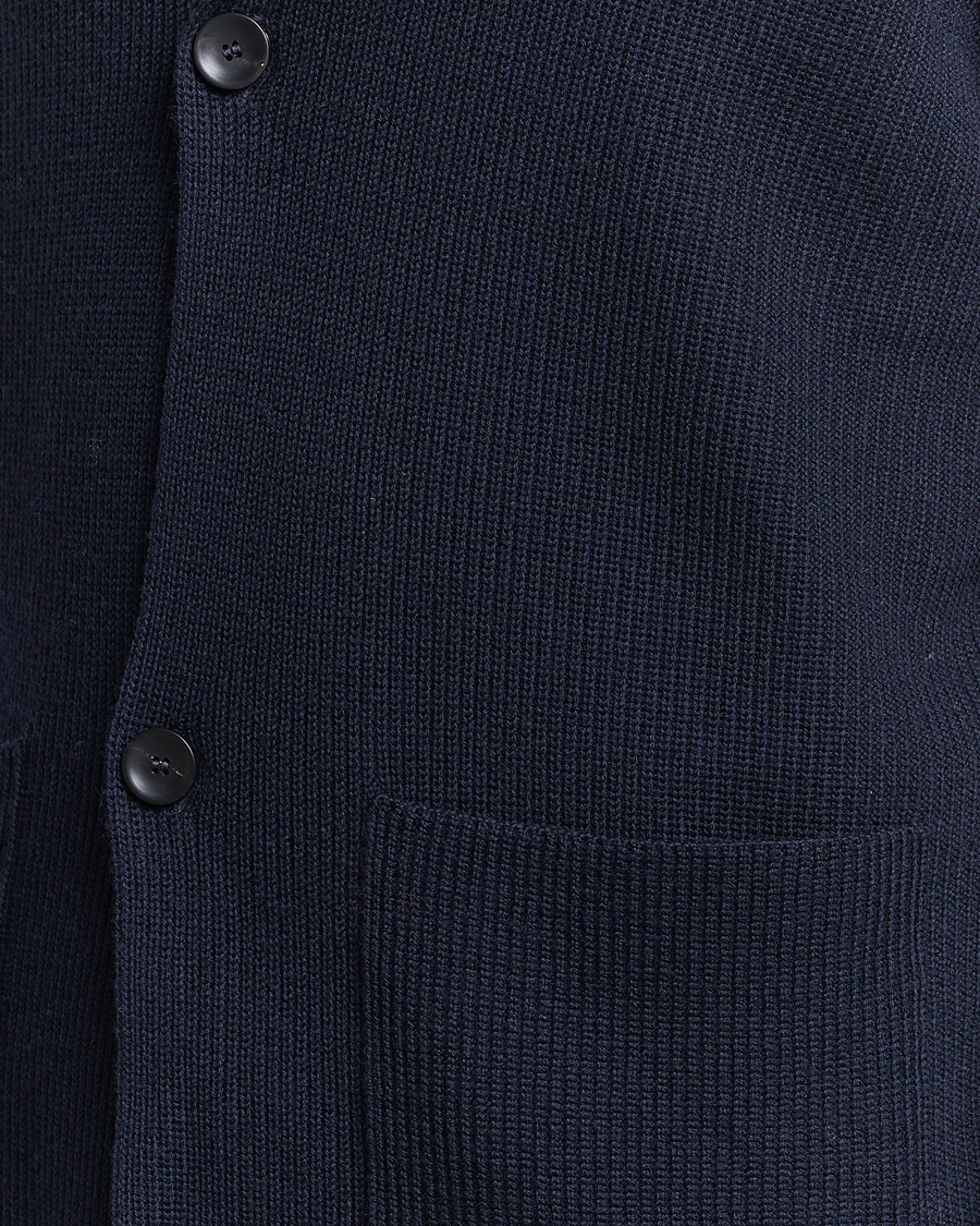 Mies | Puserot | Zanone | Merino Wool Cardigan Jacket Navy