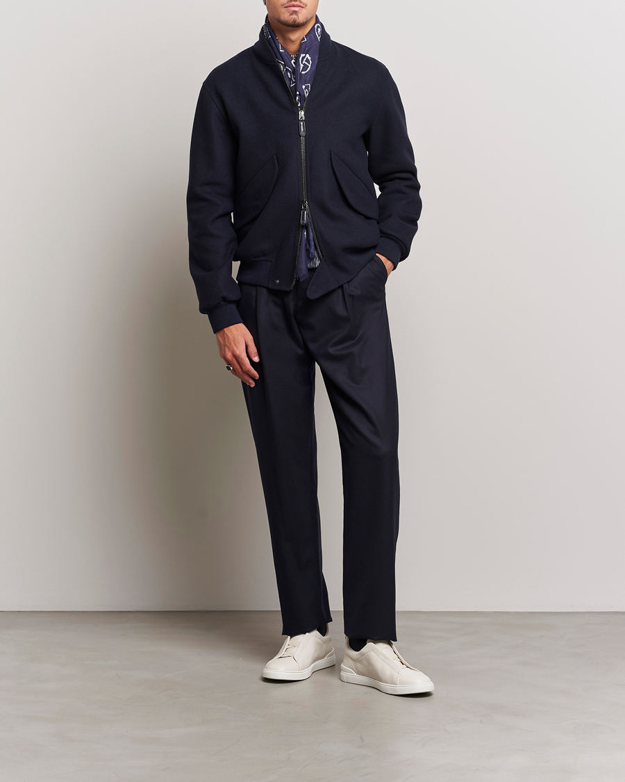 Mies | Takit | Giorgio Armani | Wool/Cashmere Bomber Jacket Navy