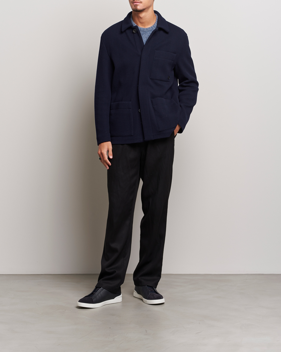Mies | Takit | Giorgio Armani | Heavy Jersey Chore Jacket Navy