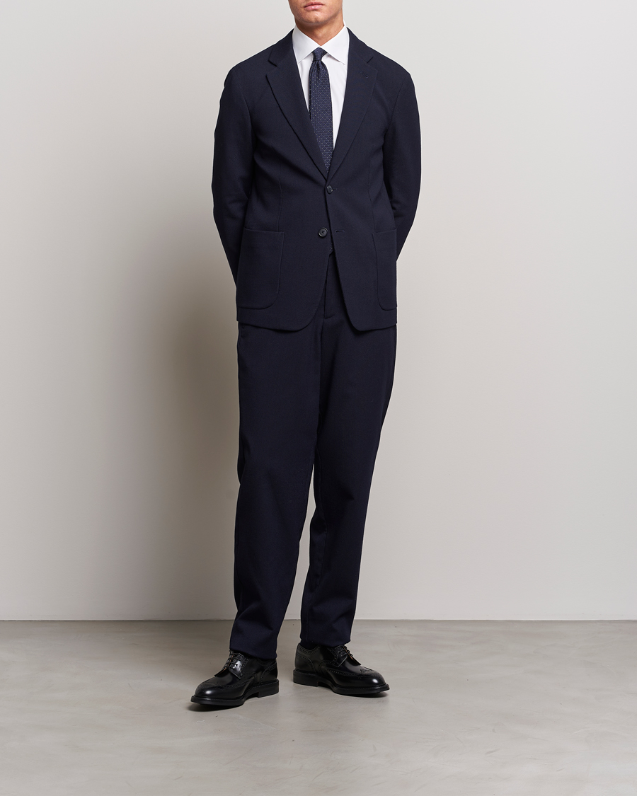 Mies | Housut | Giorgio Armani | Wool Stretch Trousers Navy