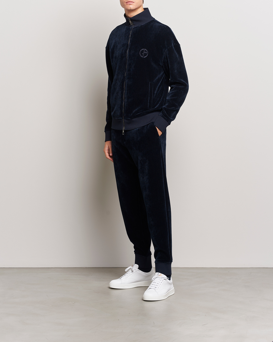Mies | Housut | Giorgio Armani | Jersey Corduroy Pants Navy