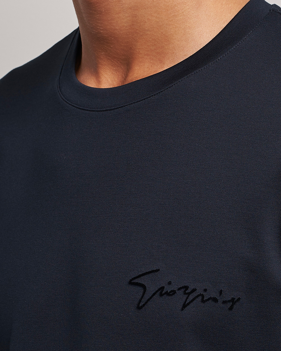 Mies | T-paidat | Giorgio Armani | Embroidered Signature T-Shirt Navy