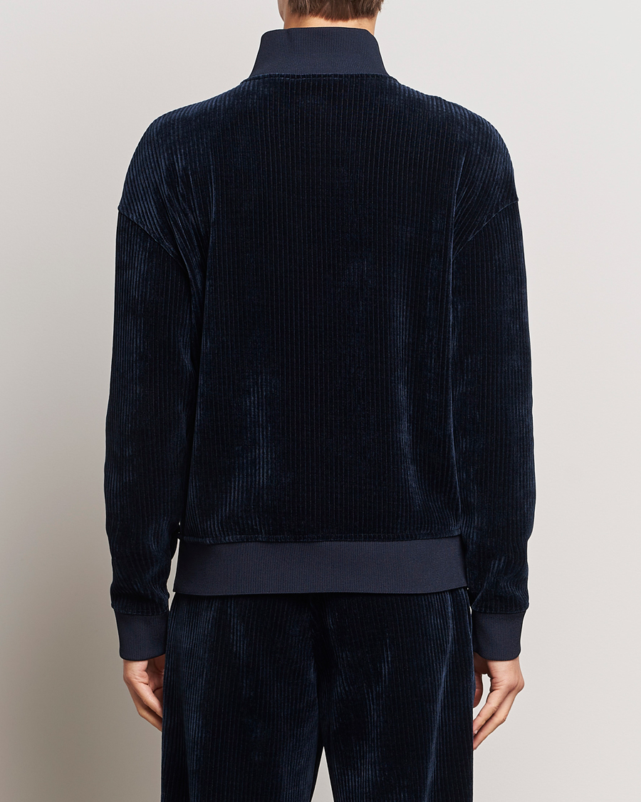 Mies | Puserot | Giorgio Armani | Jersey Corduroy Zip Sweater Navy