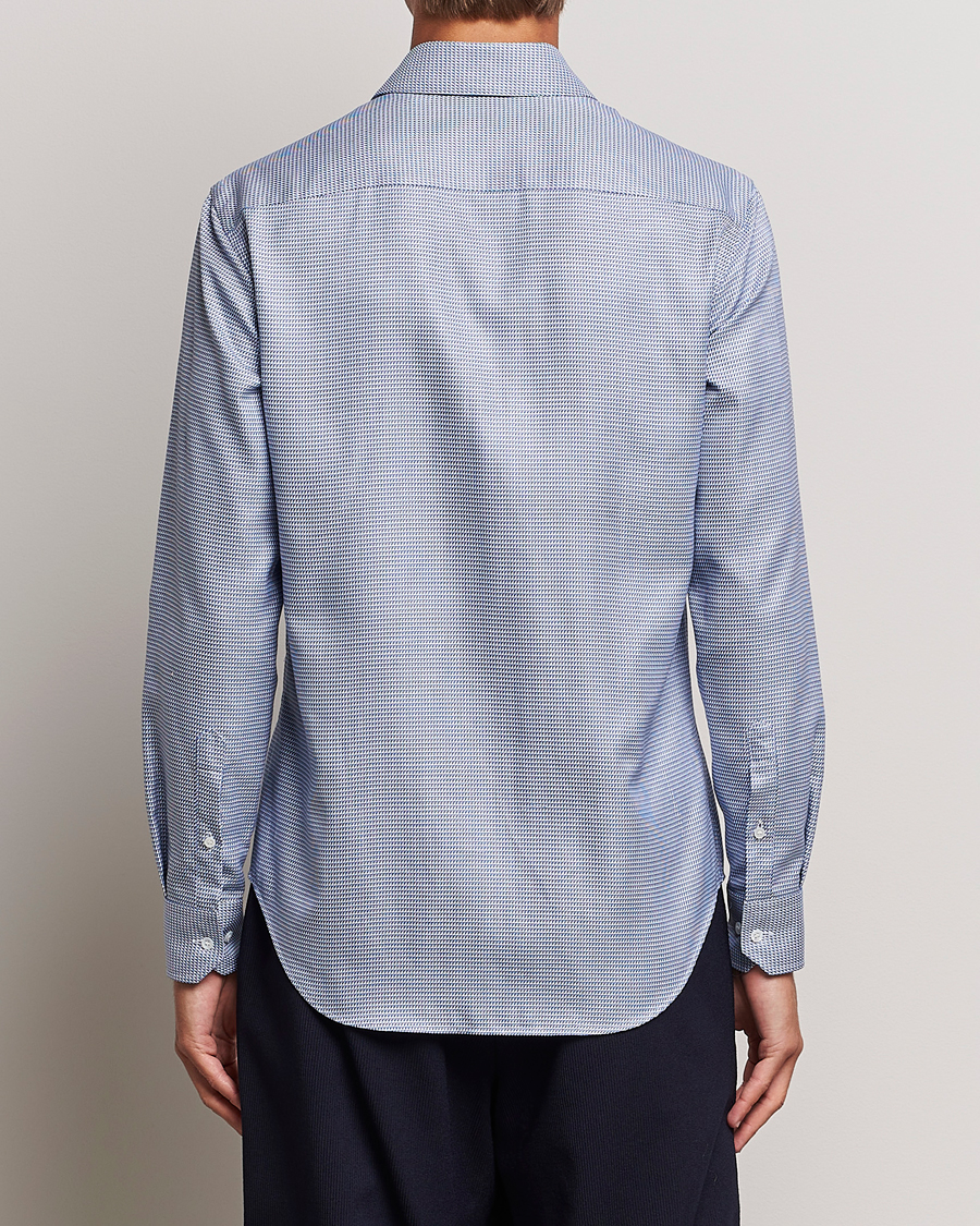 Mies | Kauluspaidat | Giorgio Armani | Micro Structure Dress Shirt Light Blue
