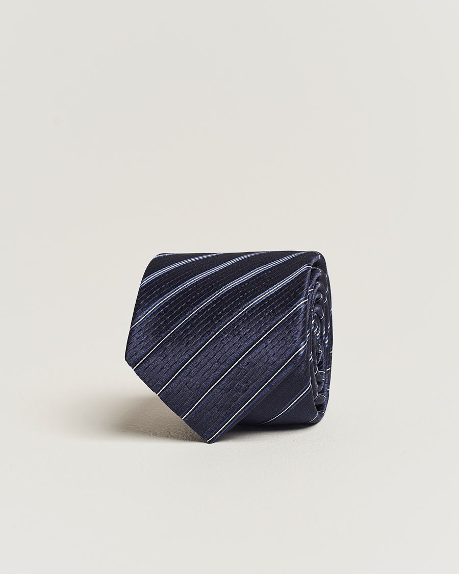 Mies | Giorgio Armani Regimental Stripe Silk Tie Navy | Giorgio Armani | Regimental Stripe Silk Tie Navy