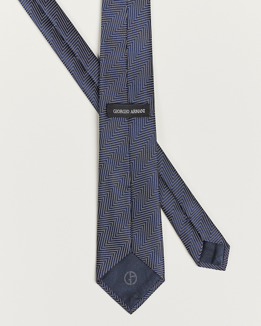 Mies | Giorgio Armani Chevron Silk Tie Navy | Giorgio Armani | Chevron Silk Tie Navy
