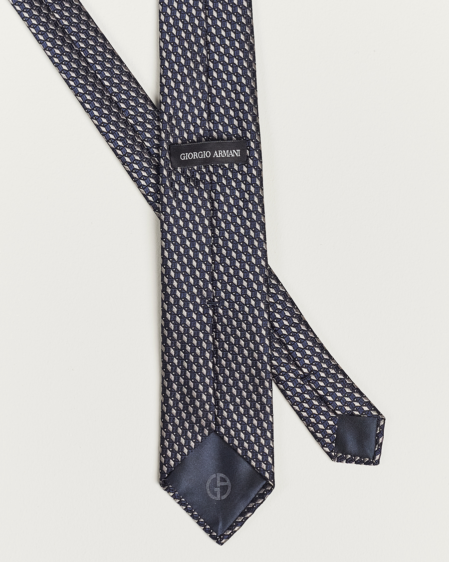 Mies | Giorgio Armani Jacquard Silk Tie Navy/Grey | Giorgio Armani | Jacquard Silk Tie Navy/Grey