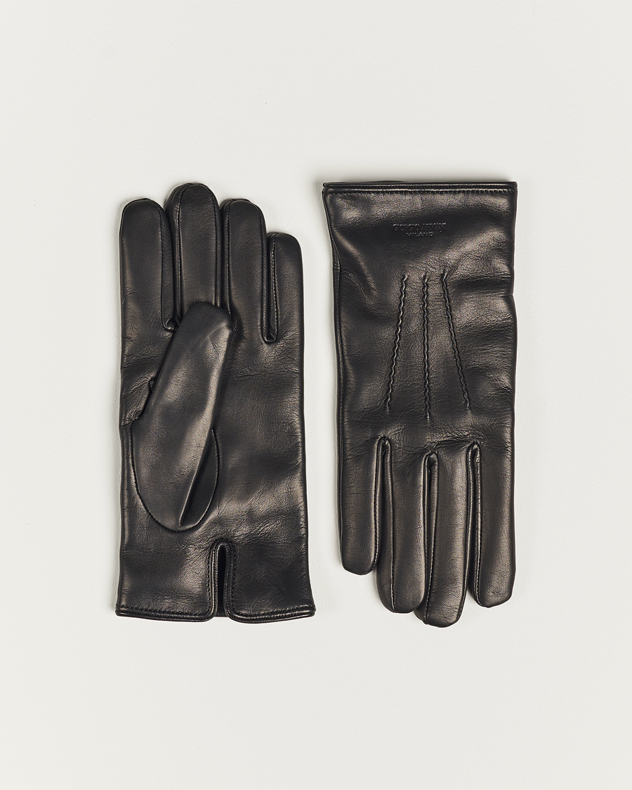 Mies | Giorgio Armani Lamb Leather Gloves Black | Giorgio Armani | Lamb Leather Gloves Black