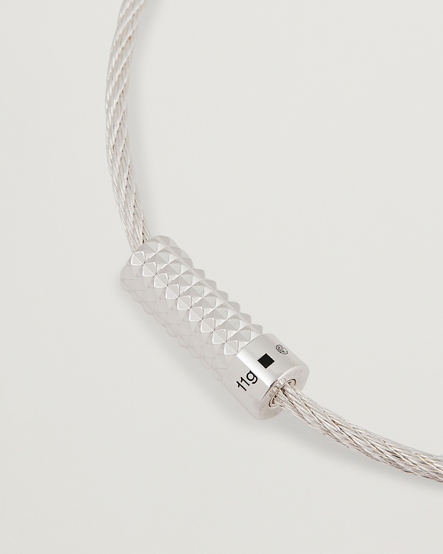 Mies | LE GRAMME Pyramid Guilloche Cable Bracelet Sterling Silver 9g | LE GRAMME | Pyramid Guilloche Cable Bracelet Sterling Silver 9g