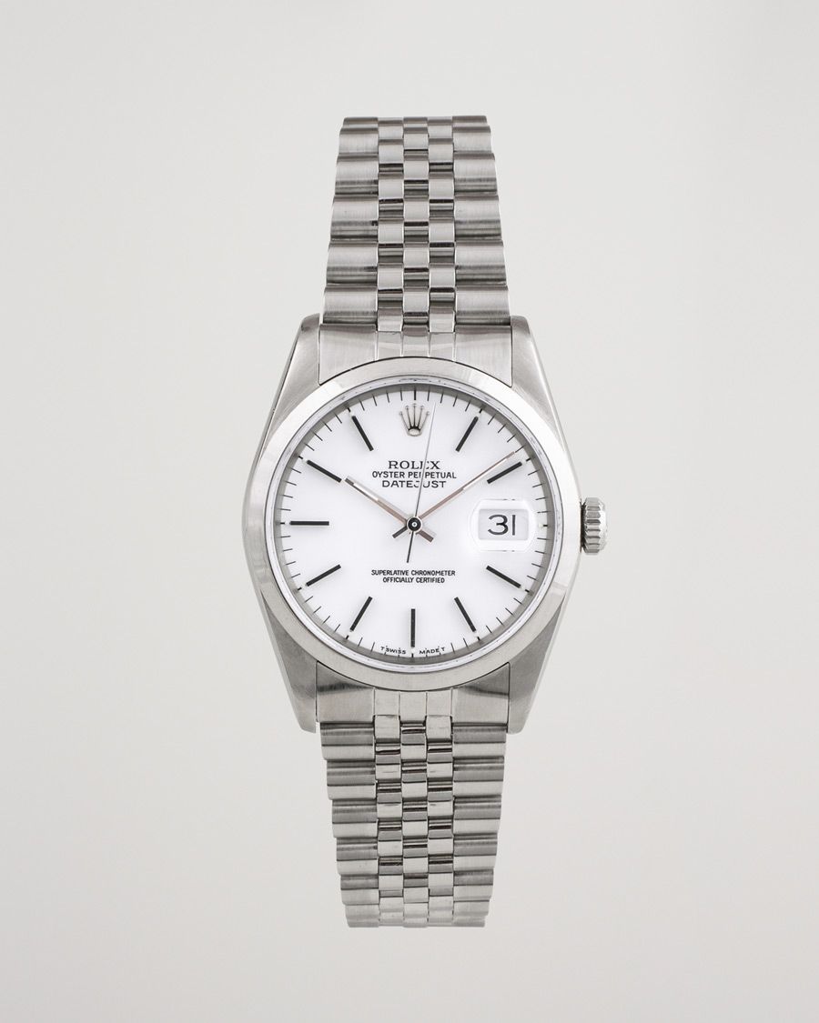 Mies | Rolex Pre-Owned Datejust 16200 Oystert Perpetual Steel White Steel White | Rolex Pre-Owned | Datejust 16200 Oystert Perpetual Steel White Steel White