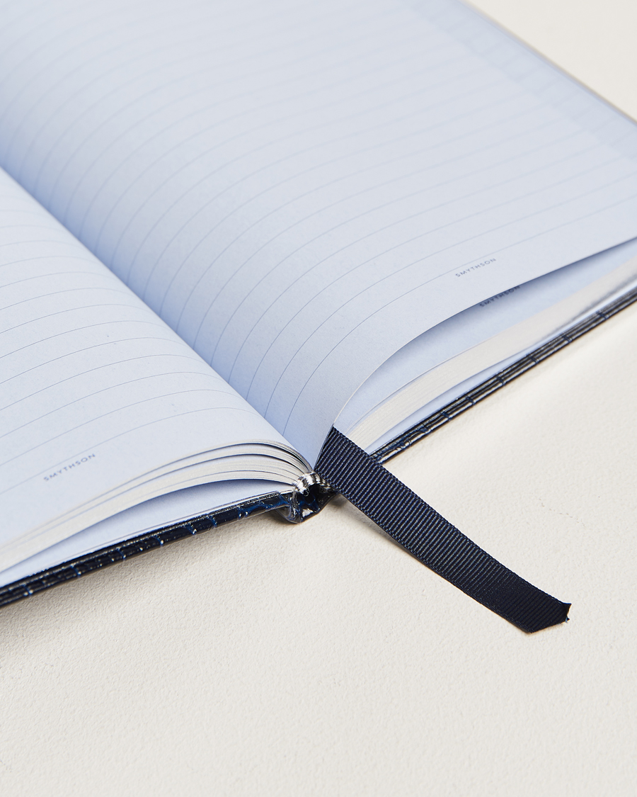 Mies | Lehtiöt | Smythson | Mara Leather Notebook Navy