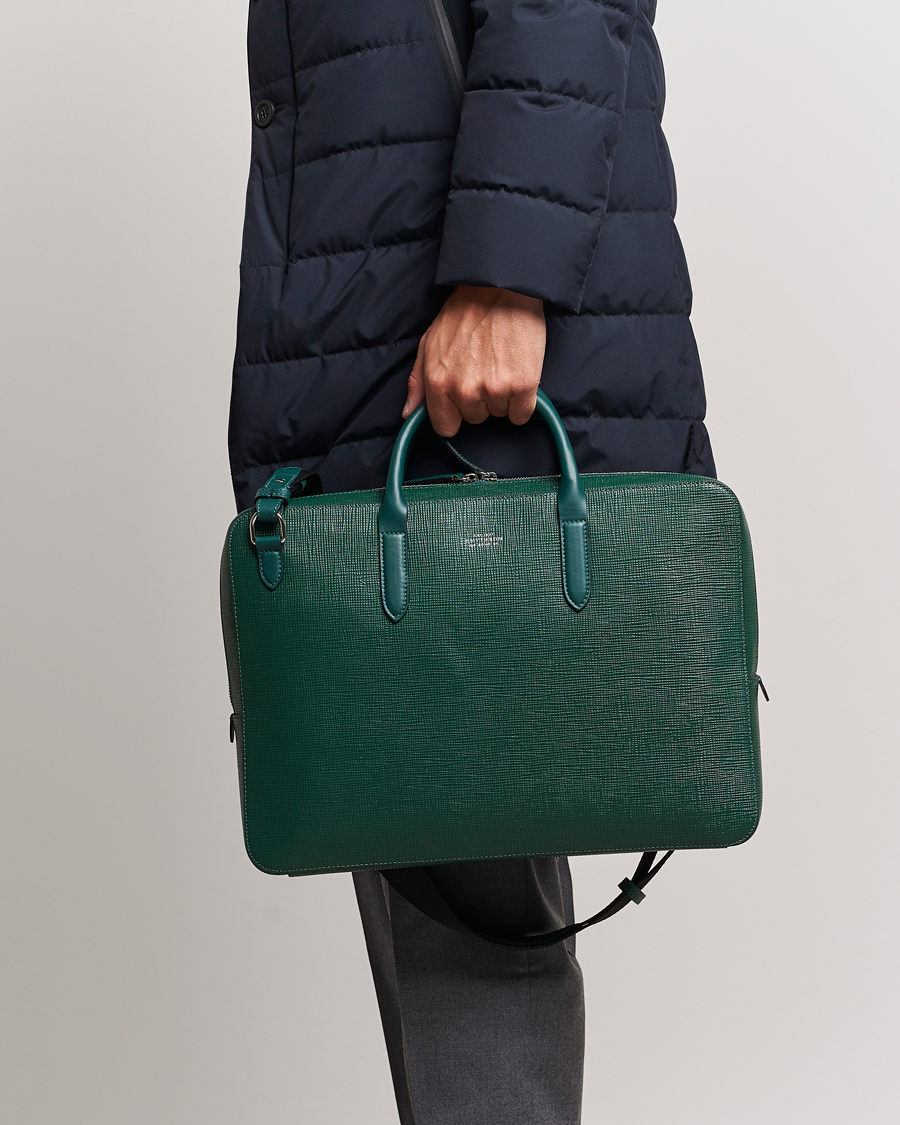 Mies |  | Smythson | Panama Lightweight Briefcase Forest Green