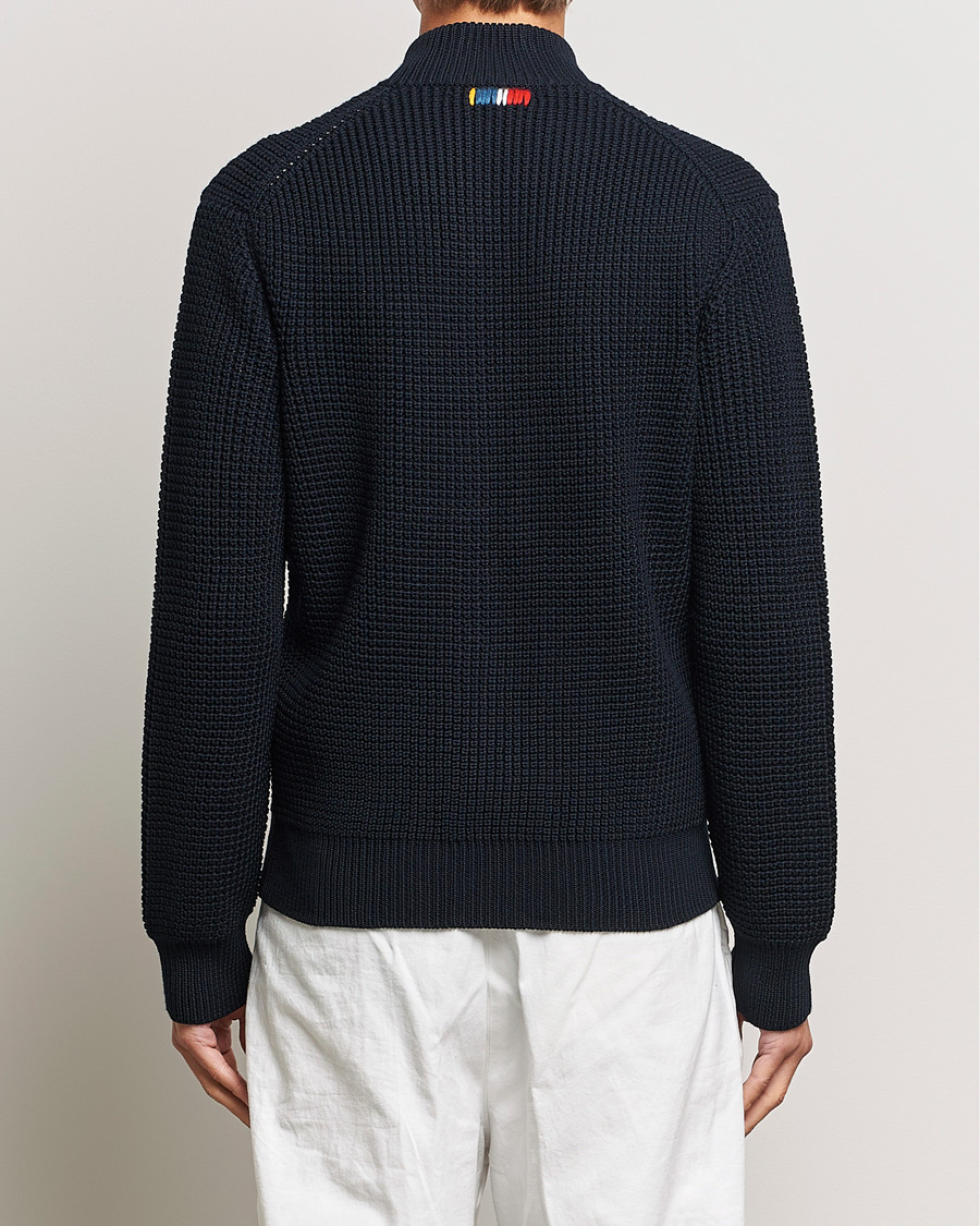 Mies | Puserot | Orlebar Brown | Swan Merino Seed Stich Full Zip Night Iris