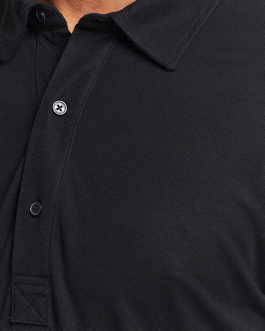 Mies | Puserot | Orlebar Brown | Sebastian Long Sleeve Cashmere Polo Black