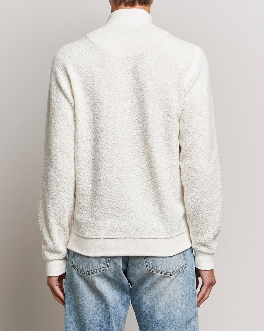 Mies | Puserot | Orlebar Brown | Isar Fleece Cashmere Half-Zip White Sand
