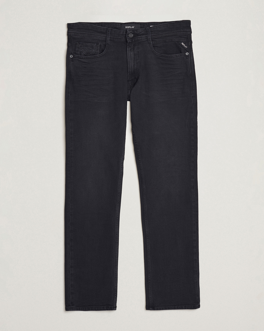 Mies | Farkut | Replay | Rocco Tapered Stretch Jeans Washed Black