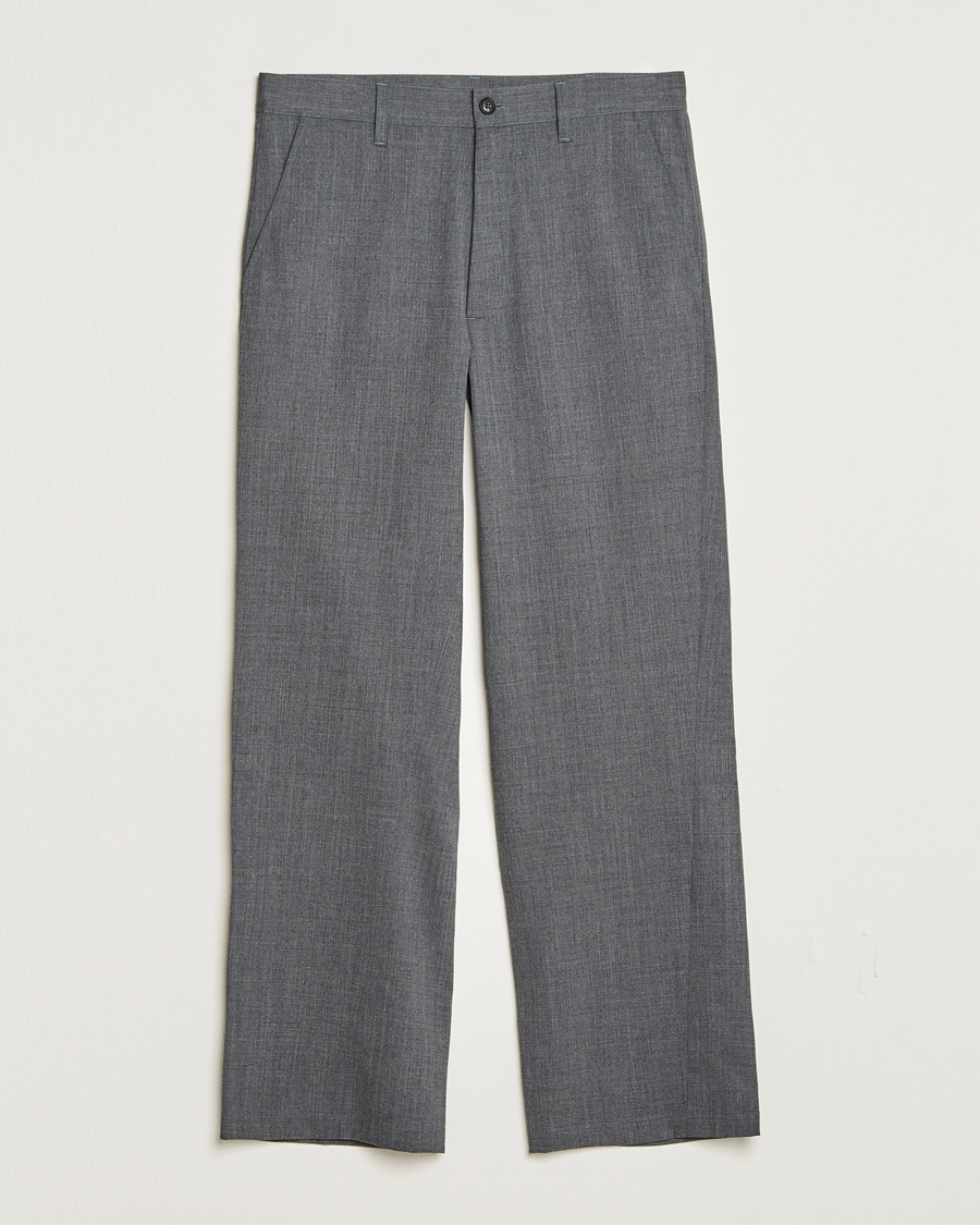 Mies |  | Sunflower | Wide Twist Wool Trousers Grey Melange