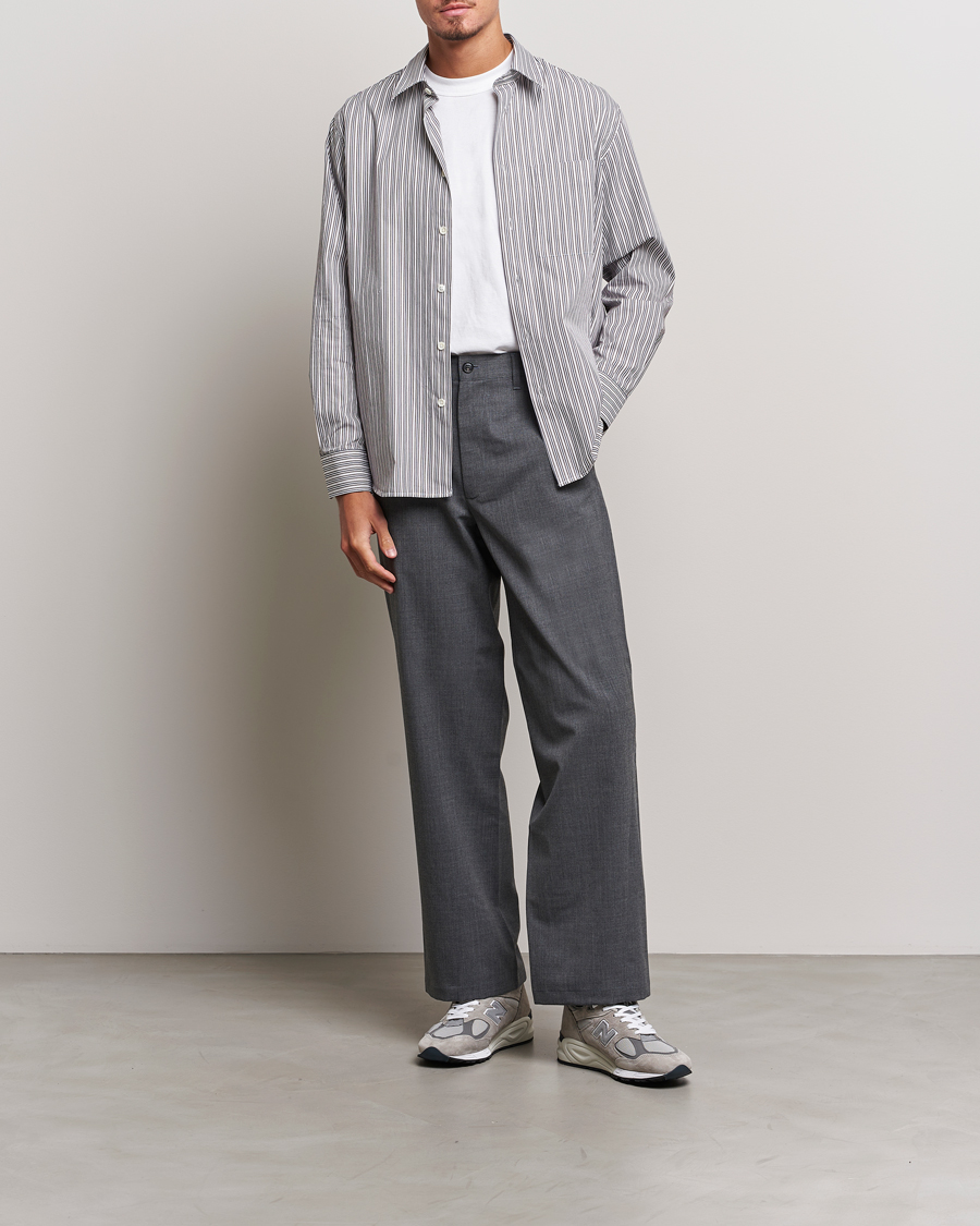Mies | Housut | Sunflower | Wide Twist Wool Trousers Grey Melange