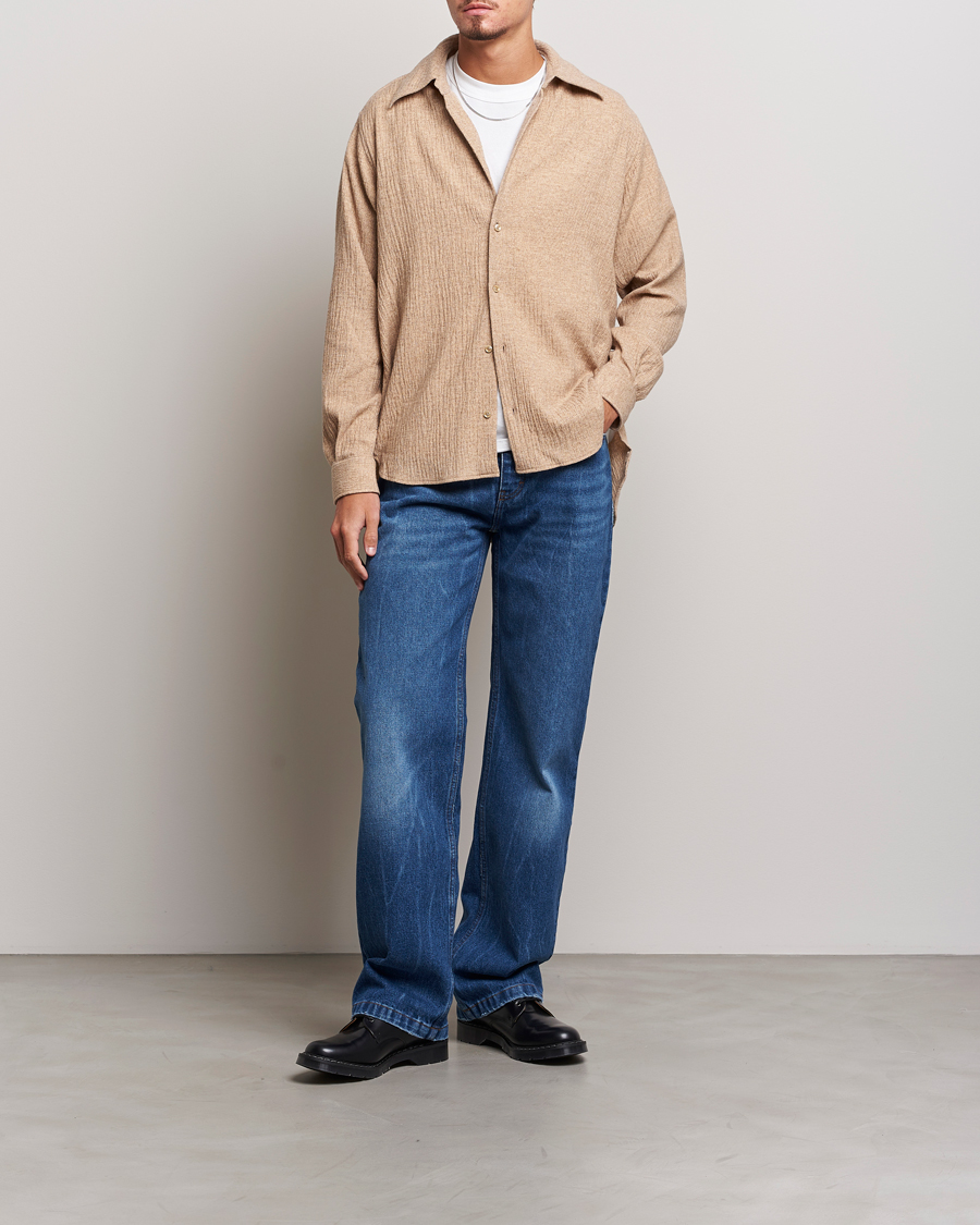 Mies | Kauluspaidat | Sunflower | Please Light Wool Shirt Beige