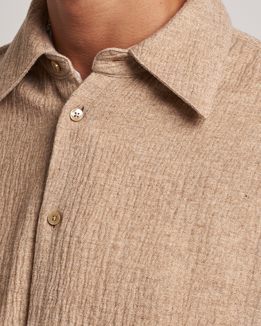 Mies | Kauluspaidat | Sunflower | Please Light Wool Shirt Beige