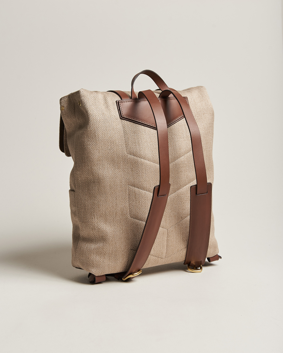 Mies | Mismo M/S Backpack Grand Herringbone/Cuoio | Mismo | M/S Backpack Grand Herringbone/Cuoio