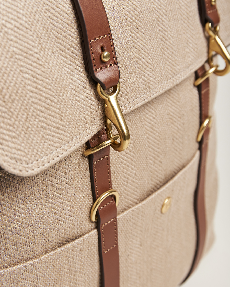 Mies | Mismo M/S Backpack Grand Herringbone/Cuoio | Mismo | M/S Backpack Grand Herringbone/Cuoio